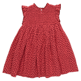 Girls Stevie Dress || Red Mini Hearts
