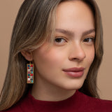 Mosaic Tila & Brass Earrings || Lilac