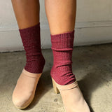 Winter Sparkle Socks || Wine