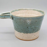 Shave Bowl -Turquoise Hand-thrown, in Ohio, Stoneware Ceramic & brush