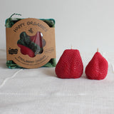Beeswax Candle Pair || Large Strawberries