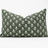 Didi Tulip Block Print Pillow Cover || Agave