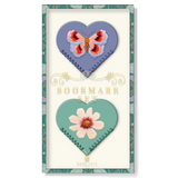 Embroidered Hearts Corner Bookmark || Set of 2