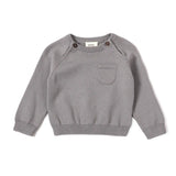 Organic Milan Raglan Sweater || Grey