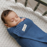 Organic Cotton Luxury Receiving Blanket || Cobalt