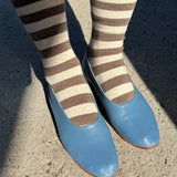 Wally Socks || Wide Brown Stripe