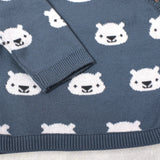 Bear Jacquard Knit Baby Pullover Sweater