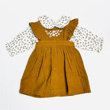 Corduroy Pinafore Floral Baby Dress Set