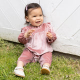 Baby Girls Velour Kalani Jumper || Mauve