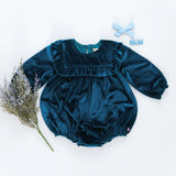 Baby Girls Velour Quinn Bubble || Midnight Blue