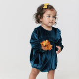 Baby Girls Velour Quinn Bubble || Midnight Blue