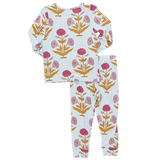 Kids Bamboo PJ Set || Pink Dandelions