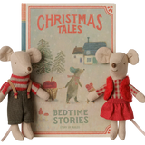Christmas twin mice, Little sister and brother in book.