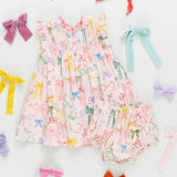 Baby Girls Stevie Dress Set || Watercolor Bows