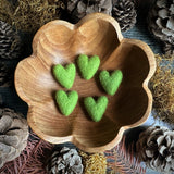 Felted Wool Heart || Pine Green