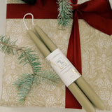 Beeswax Dipped Taper Candles || Bayberry