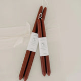 Beeswax Dipped Taper Candles || Berry Red