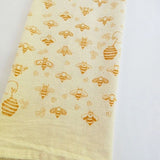 Handprinted Bee Tea Towel || Black