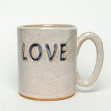 'Love' Handmade in Ohio Ceramic Stoneware Ivory 12oz Mug