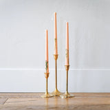 Tapered Candle Set || Floral Inlaid