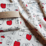 Handprinted Cotton Kitchen Towel || Apple