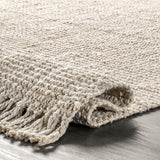 Daniela Farmhouse  Chunky Jute Area Rug || Off White, 6'x9'