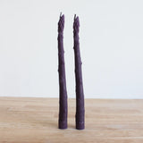 Beeswax Taper Candle Pair || Purple Asparagus