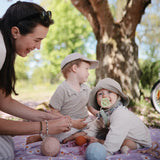 Frigg Rope Natural Rubber Pacifier || Green Tea & Powder Blue