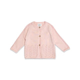 Pointelle Knit Baby Cardigan || Blush Pink