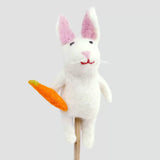 Felt Finger Puppet || White Bunny