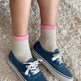 Color Block Girlfriend Socks || Grey Pink