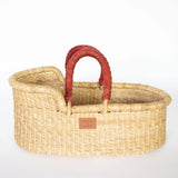 Doll Moses Basket || Red Brown Handle