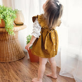 Corduroy Pinafore Floral Baby Dress Set