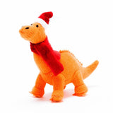 Knitted Ornament || Orange Diplodocus