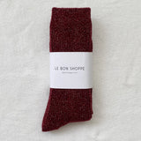 Winter Sparkle Socks || Wine