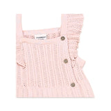 Ruffle Sleeve Rib Knit Pointelle Baby Dress