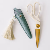 Ivory & Gold Heirloom Scissors with Case || Dusk Blue
