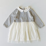 Baby Girls Peter Pan Sweater & Tutu Dress || Grey Heather