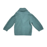 Cable Knit Baby Organic Cardigan || Teal