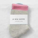 Color Block Girlfriend Socks || Grey Pink