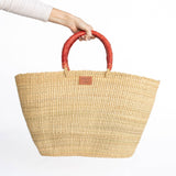 Bibigo Tote Shopper - Red Brown Handle