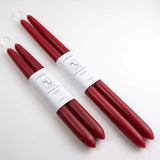 Beeswax Dipped Taper Candles || Berry Red