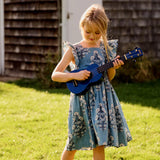 Girls Elsie Dress || Blue Bouquet Floral