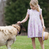 Girls Leila Dress || Lavender Lambs