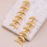 Cascading Crescent Drop Earrings || Gold