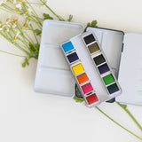 Mini-Travel Watercolor Paint Palette || 12 Colors