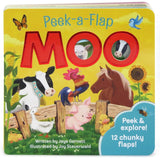 Peek-A-Flap Board Book || Moo