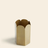 Metal Pen Pot || Brass, Scalloped Edge