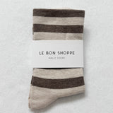 Wally Socks || Wide Brown Stripe