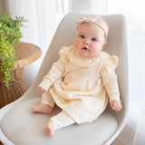 Baby Girls Pointelle Knit Dress || Cream